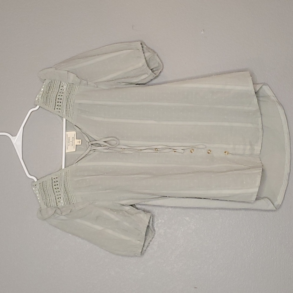 Flower A Feather Sage Top